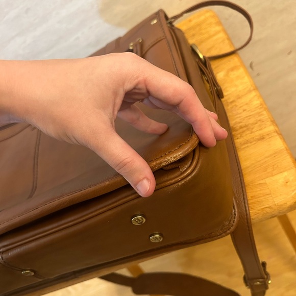 Hidesign Leather Men's Brown Briefcase Laptop Crossbody Travel Business Satchel - Picture 16 of 16